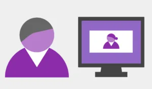 Jobbintervju på dator